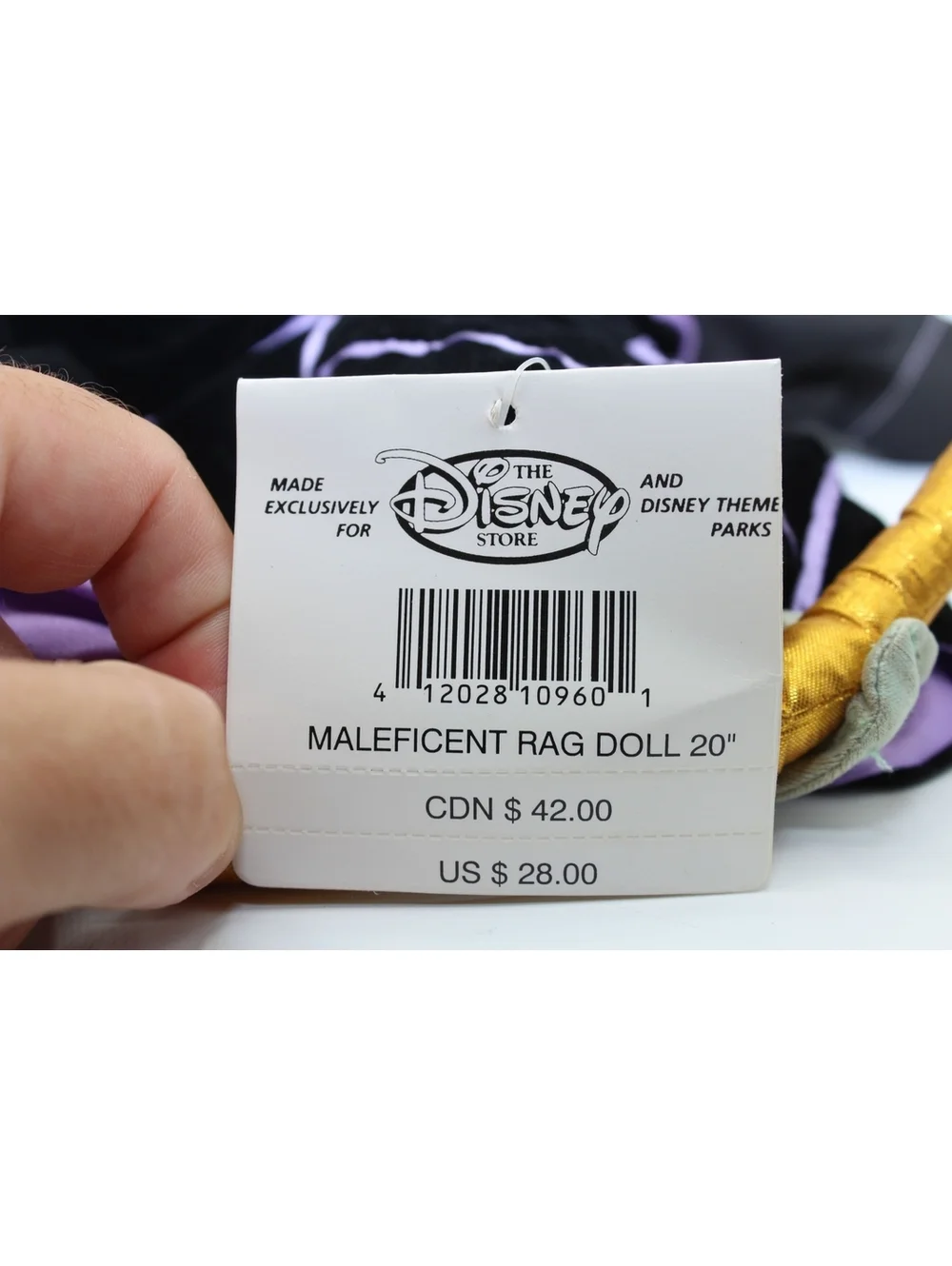 Vintage Disney MALEFICENT RAG DOLL 20